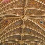 The beautifully vaulted ceiling of the nave